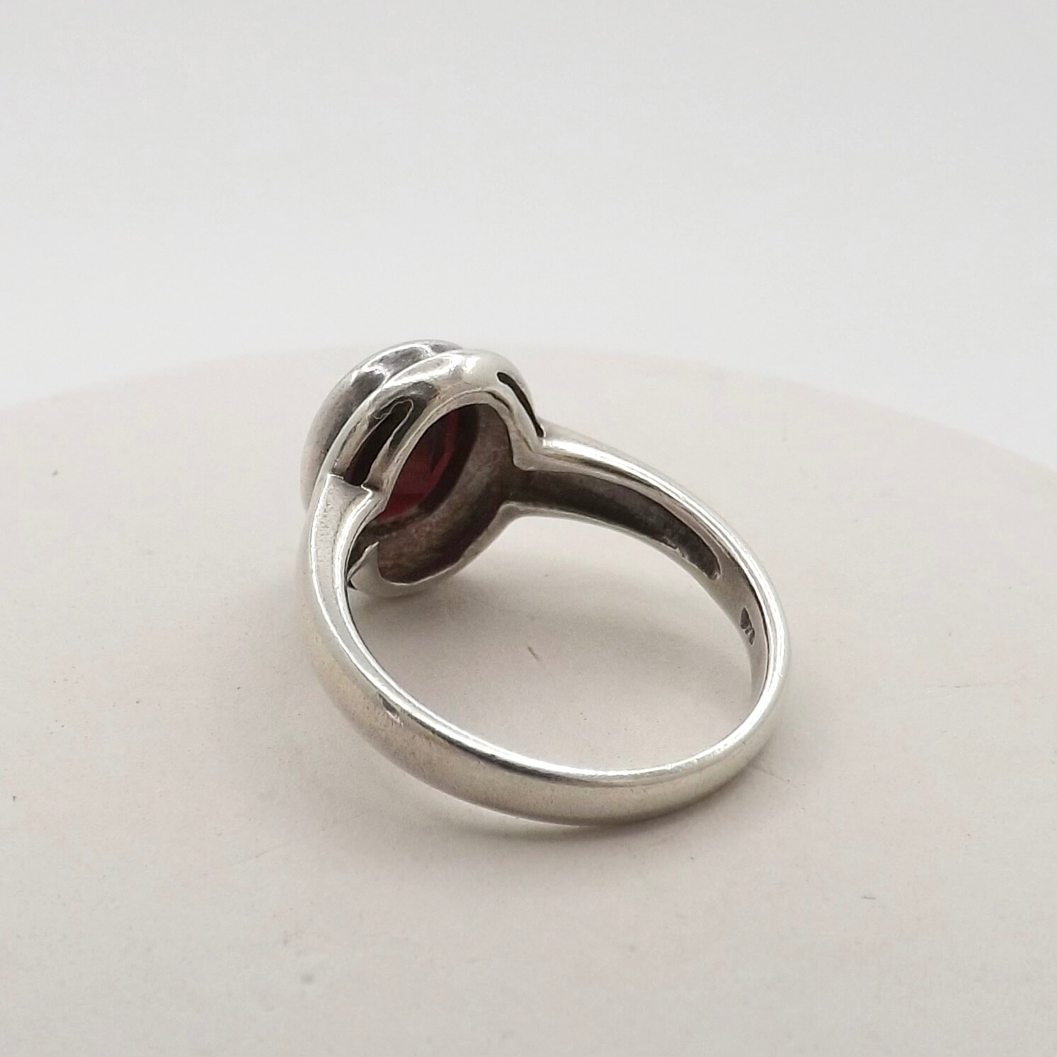 Sterling Silver Lab Created Ruby Ring Bezel Set J… - image 2