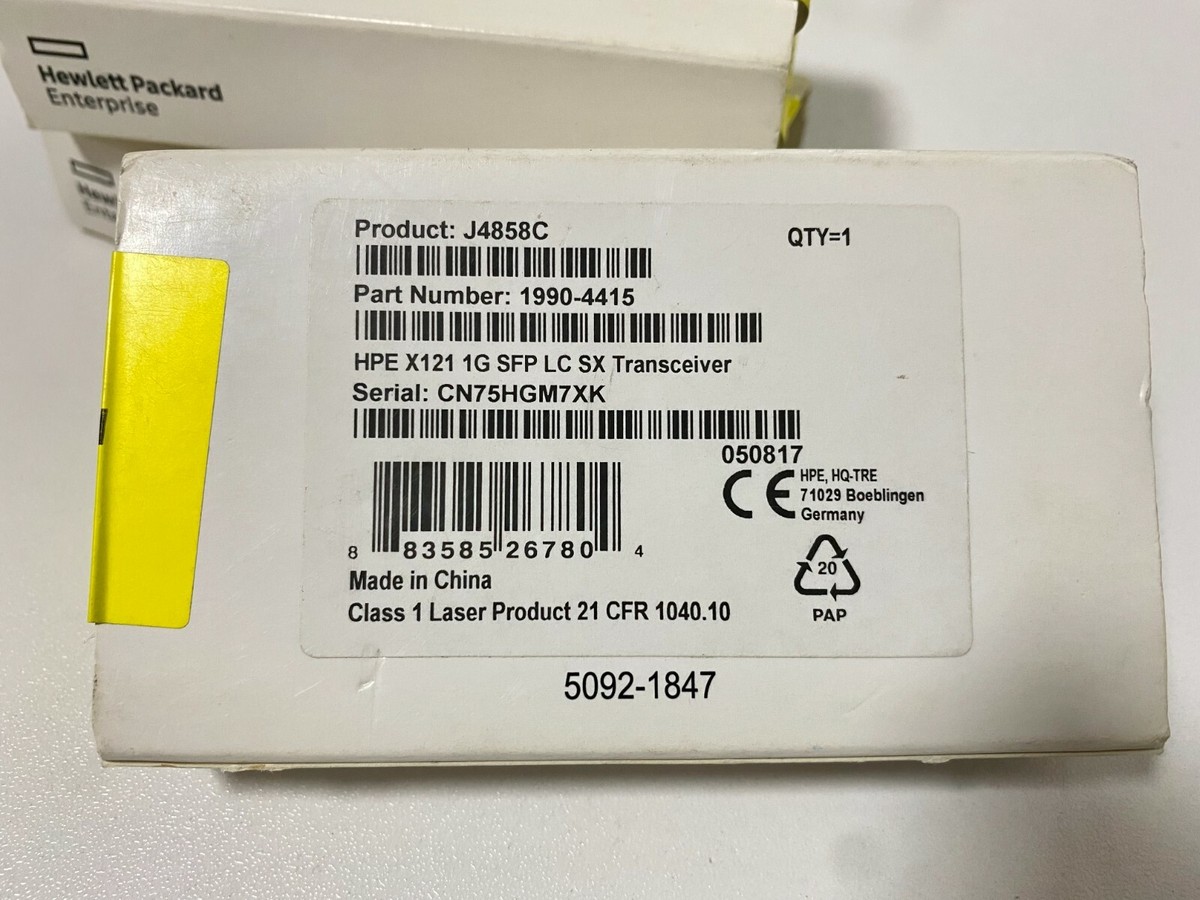 Ricetrasmettitore HPE J4858C X121 1G SFP LC SX – 1990-4415 – Fibra Multimodale