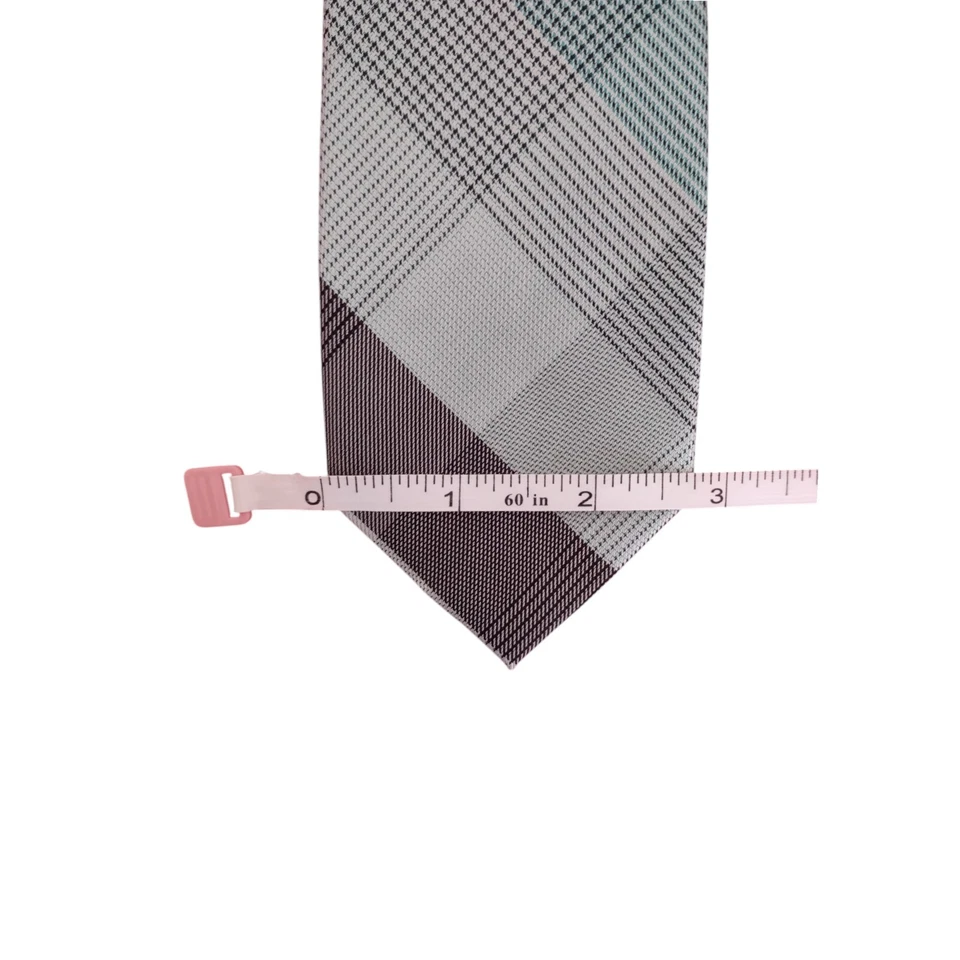 "Corbata delgada William Rast gris negra a cuadros mezcla de seda 2,75"" hecha en China" Foto 4 de 4