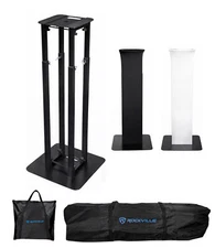 Rockville RTP82B 8 ft Adjustable Black Totem Moving Head Light Stand+Scrim+Bag