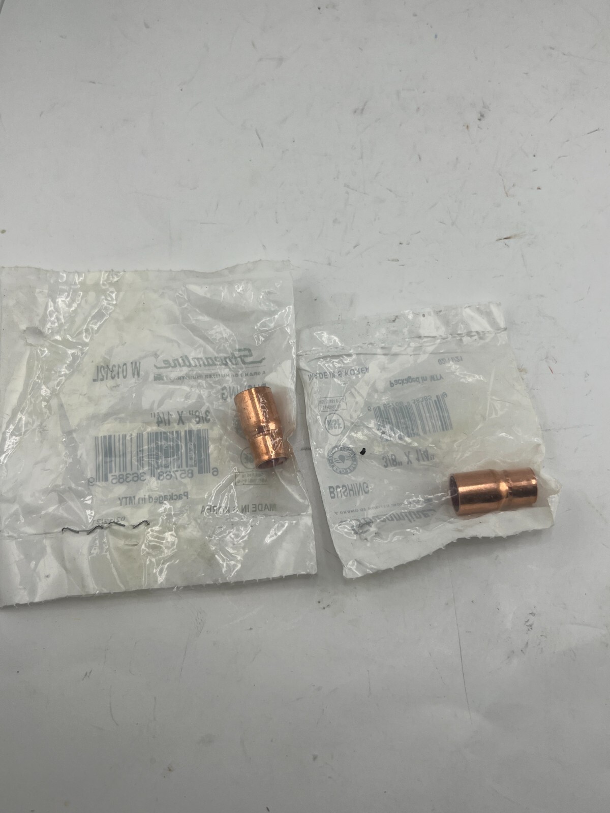 QTY 2 Streamline 3/8-in x 1/4-in Copper Fitting Reducer Coupling W01312L