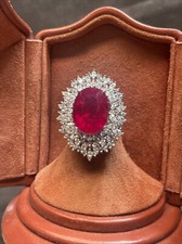 sterling silver Lab Created ruby ring size 8 new