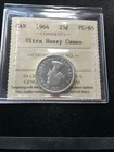 1964  ICCS Graded Canadian,  25 Cent, **PL-65 Ultra Heavy Cameo** # PX 385