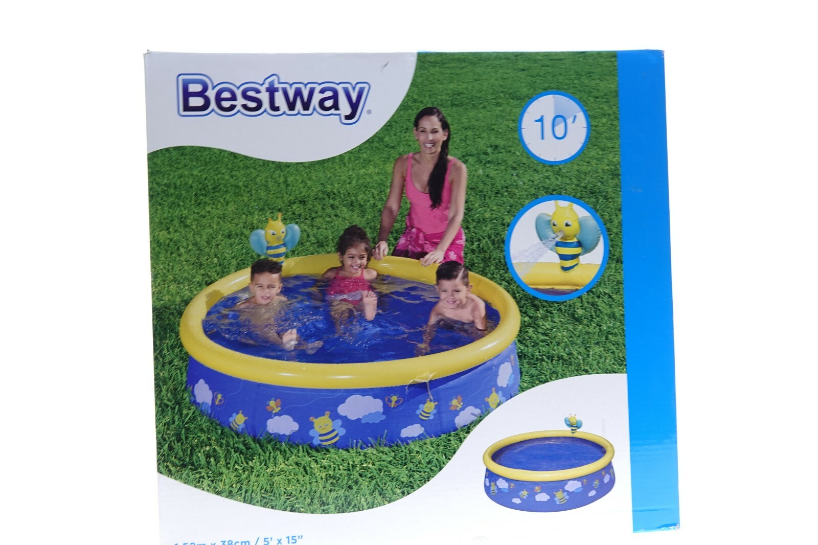 Быстросохнущий распылительный бассейн Bestway mit Wassersprüher 152x38x см Bunt