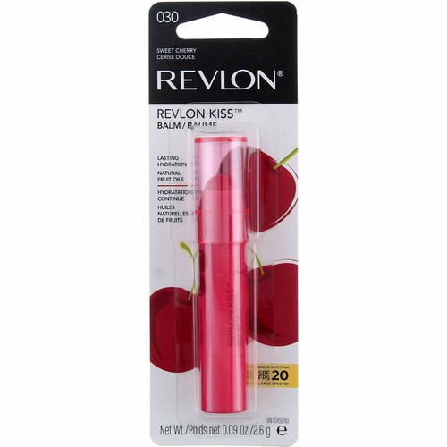 Revlon Kiss Lip Balm Stick, Sweet Cherry 30, SPF 20, 0.09 oz