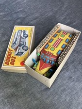 FRICTION POWERED BONNET BUS Tinplate Bonnet Bus New with Box Vintage
