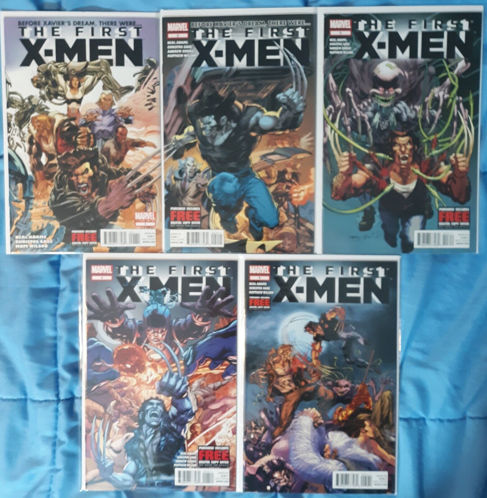 First X-Men (2012 Marvel) #1, 2, 3, 4, 5 NM Complete Series Neal Adams Wolverine
