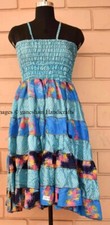 Lot of Indian Vintage Recycle Sari Silk Maxi Beach Sundress Boho Gypsy Dress