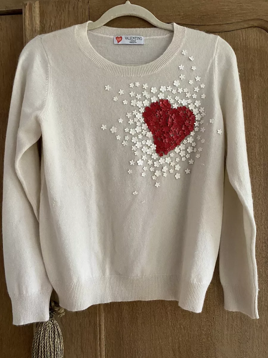 Valentino Heart 100% Cashmere Sweater Size L (sizing comes Up Small) | eBay