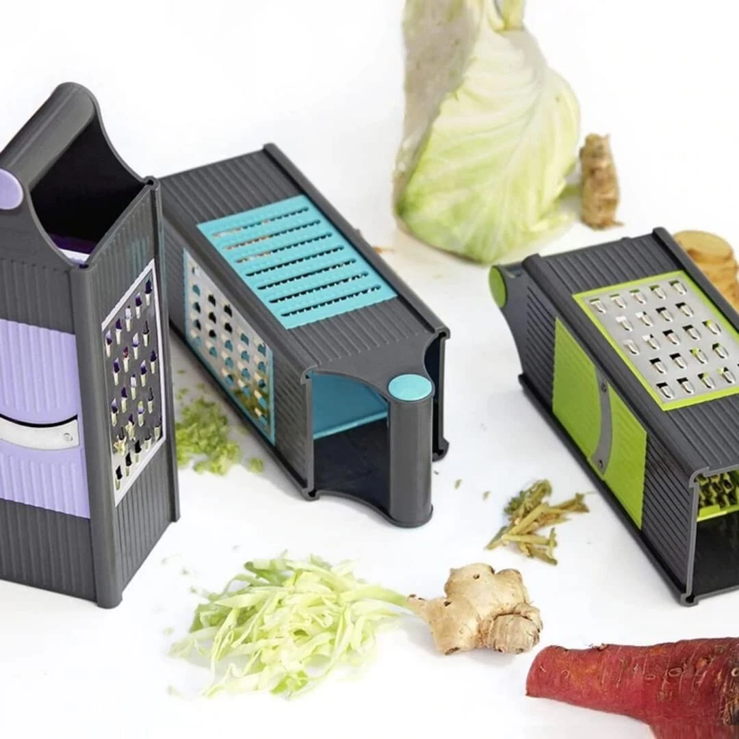 Stainless Steel 4 in 1 Slicer and Grater Chopper Peeler Attach 4 Blades for Chip