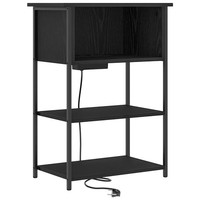Nachttisch Schwarz Eichenoptik 55X31X76 Cm Holzwerkstoff Kompakt