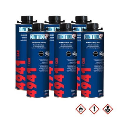 6 x Dinitrol 4941 Unterbodenschutz stark korrosiv 1 Liter