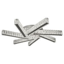 7 Lights LED Chrome Finish Ceiling Flush Fitting Light with Clear Crystal Detail