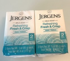 Jergens Mild Soap, Refreshing Pure And Light. 2 Pack, 4 Bars 3 Oz ea.