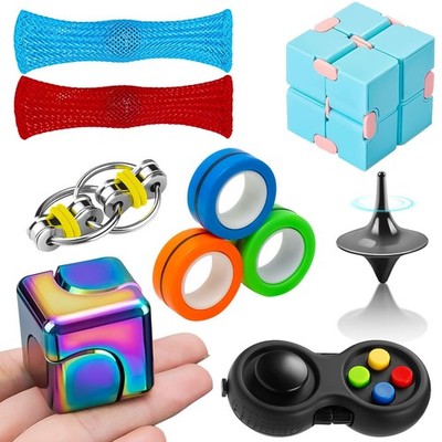 Fidget Sensory Toys Set for Adults 8 Pack with Fidget Spinner, Infinity Cube,...