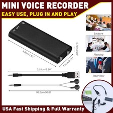 16GB Digital Voice Recorder Noise Audio Reduction Device Mini Hidden MP3 Player