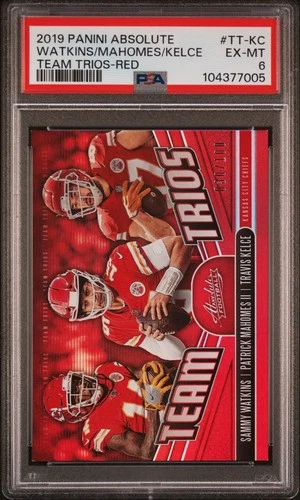 2019 RED #TT-KC PATRICK MAHOMES II/SAMMY WATKINS/TRAVIS KELCE 30/100 PSA 6