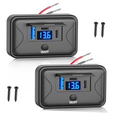 2 Pack 90W 12V USB Outlet Panel Wall Mount, Dual 36W USB C and QC 18W Car USB