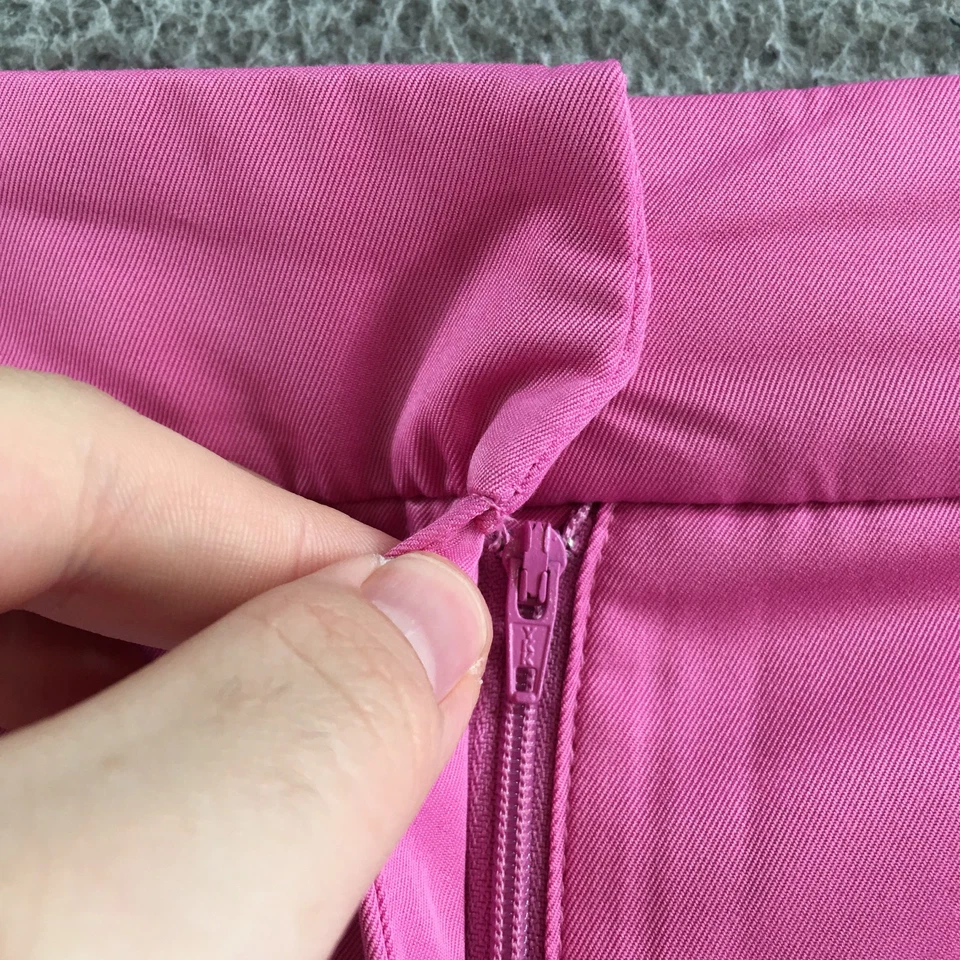 Izod Golf Chino Shorts Women 16 Pink Polyester Hi-Rise Flat Front Zip Fly Pocket - Image 4 of 4