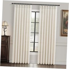 Pinch Pleat Thick Linen Viral Curtains 84 Inch 40"W x 84"L Pack of 2 Birch