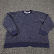 Tommy Bahama Sweater Mens XL Blue Crewneck Pullover 100% Cotton Knit Textured