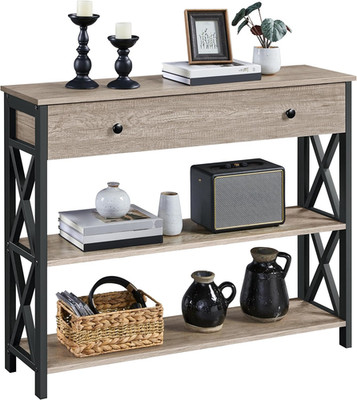 Yaheetech Console Table with Drawer, Entryway Table with 3 Tier Storage Shelves,