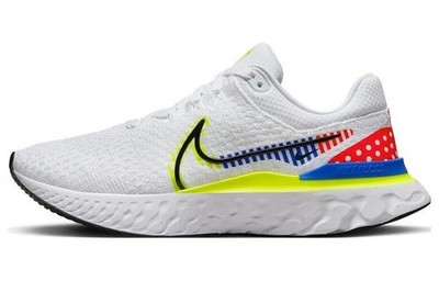 Nike React Infinity Run Flyknit 3 Premium White Volt Racer Blue - DX1629-100