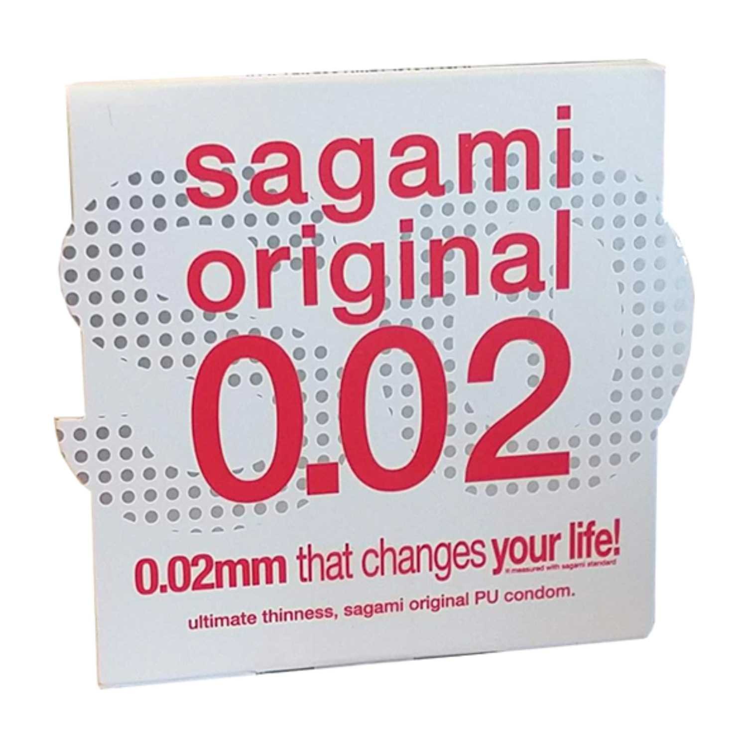Sagami ultradünnes Kondom 1 Stück 54 mm Latexfrei Gefühlsecht 0,02 mm Wandstärke