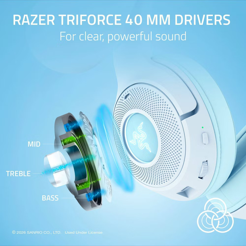 Audífonos Razer Kraken Kitty v2 BT - Edición Cinnamoroll, imagen 4