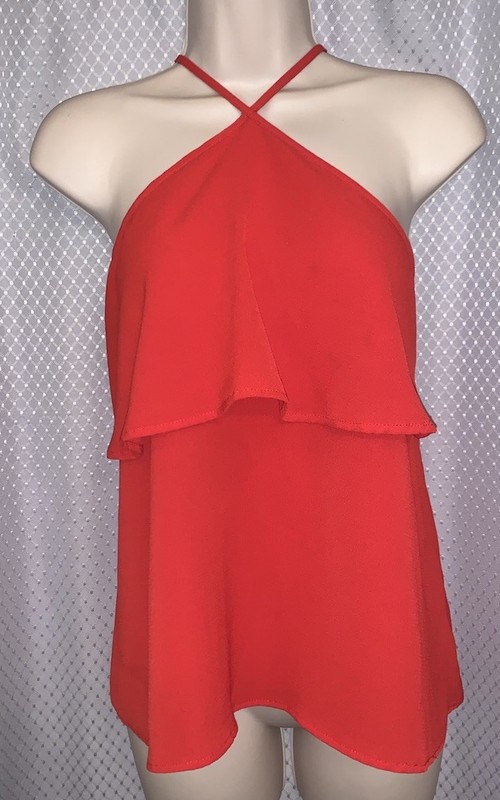 Lily White Red Halter Style Top Size Large