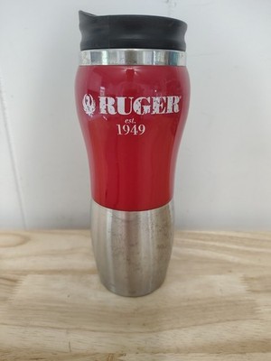 Ruger Firearms Vintage Coffee Thermos Water Bottle Hot Or Cold 22 oz with logo