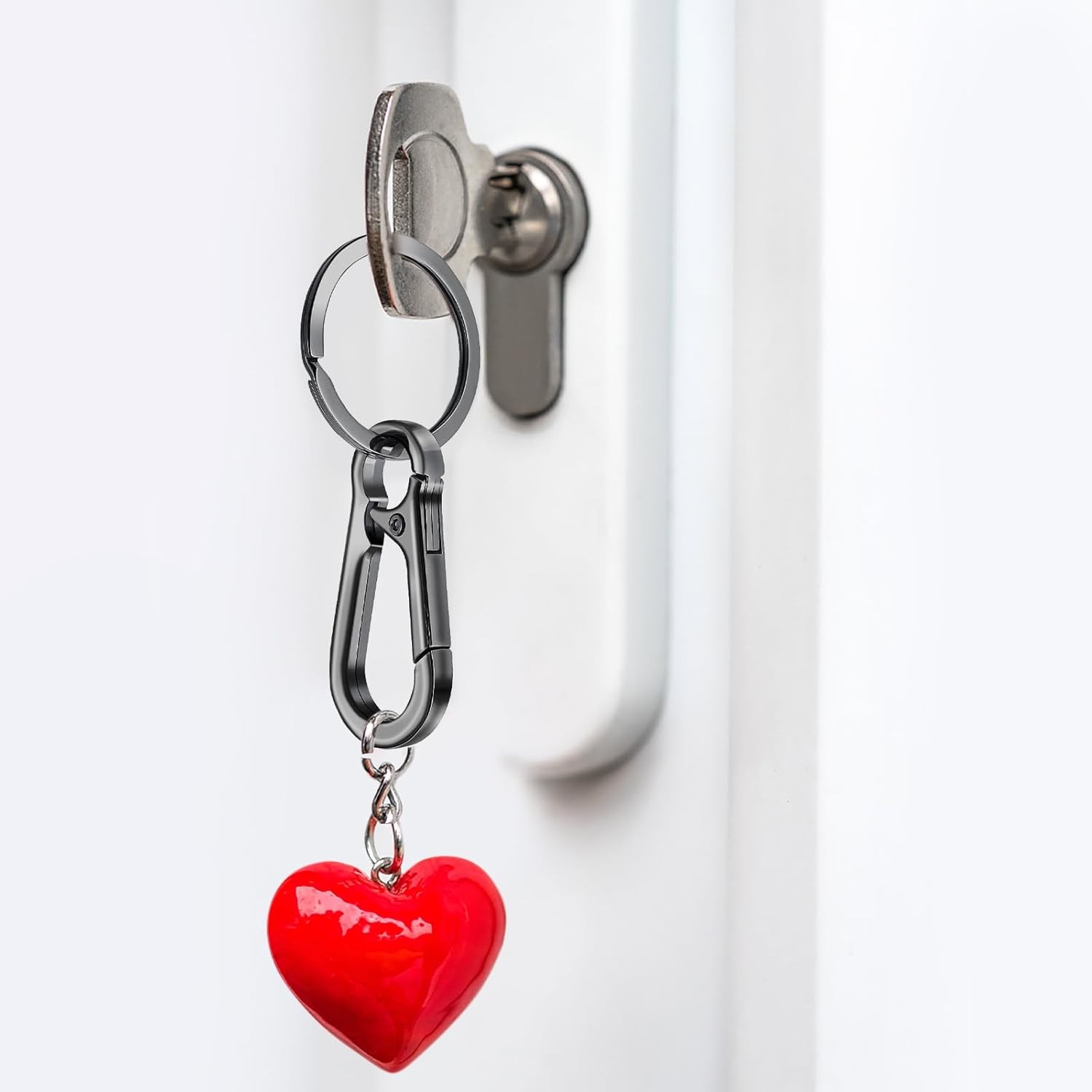 10× Metal Heavy Duty Carabiner Keychain Key Ring Clips Holder Organizer Black US