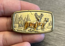 Vintage Anson Enamel Deer Wilderness Money Clip