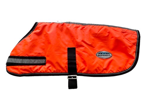 VGC WeatherBeeta Large 28โ 70cm Orange Reflective Insulated Parka Dog Rain Coat
