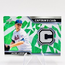 JACOB DEGROM 2021 Topps Chrome Captain's Cloth Green Relic /99 #CCR-JD (MEM)