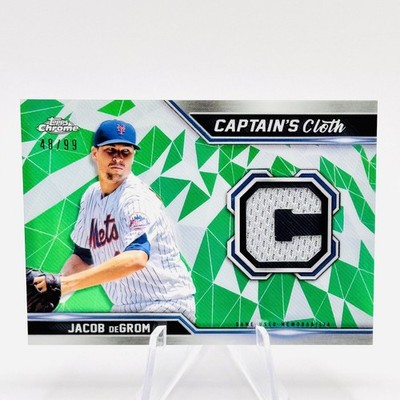 JACOB DEGROM 2021 Topps Chrome Captain's Cloth Relic Green /99 #CCR-JD (MEM)