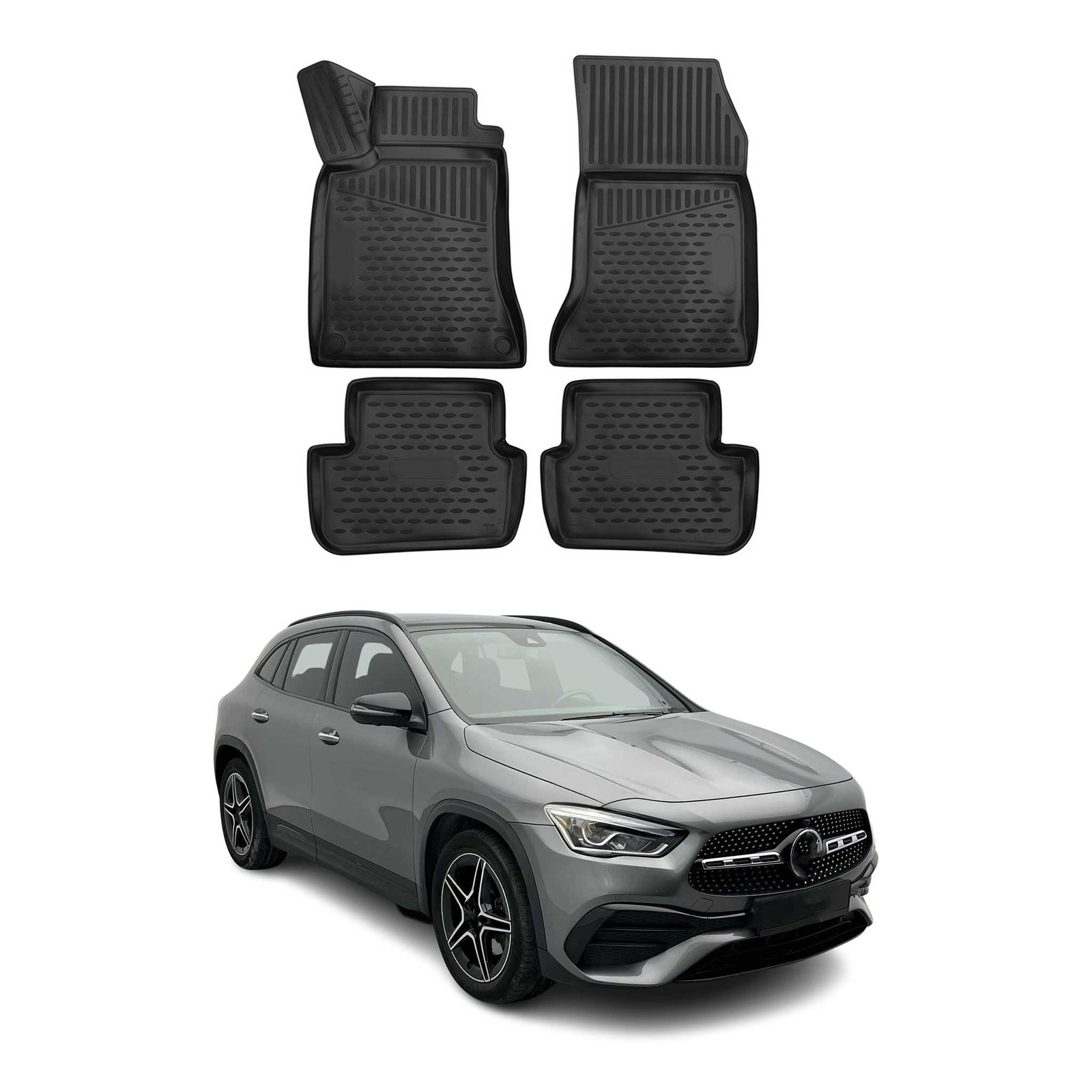 Tapis de sol Mercedes GLA X156 en caoutchouc sur mesure 2014-2020