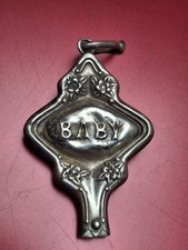 Old Hallmarked Silver Baby Rattle Handle & Hallmarked Link 8.9g 