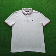 Tommy Hilfiger Polo Shirt Mens XL Light Blue Slim Fit Short Sleeve Preppy Golf