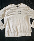 Original NIKE Pullover Herren XL Backprint Sweatshirt Pulli Hoodie Weiß Modern