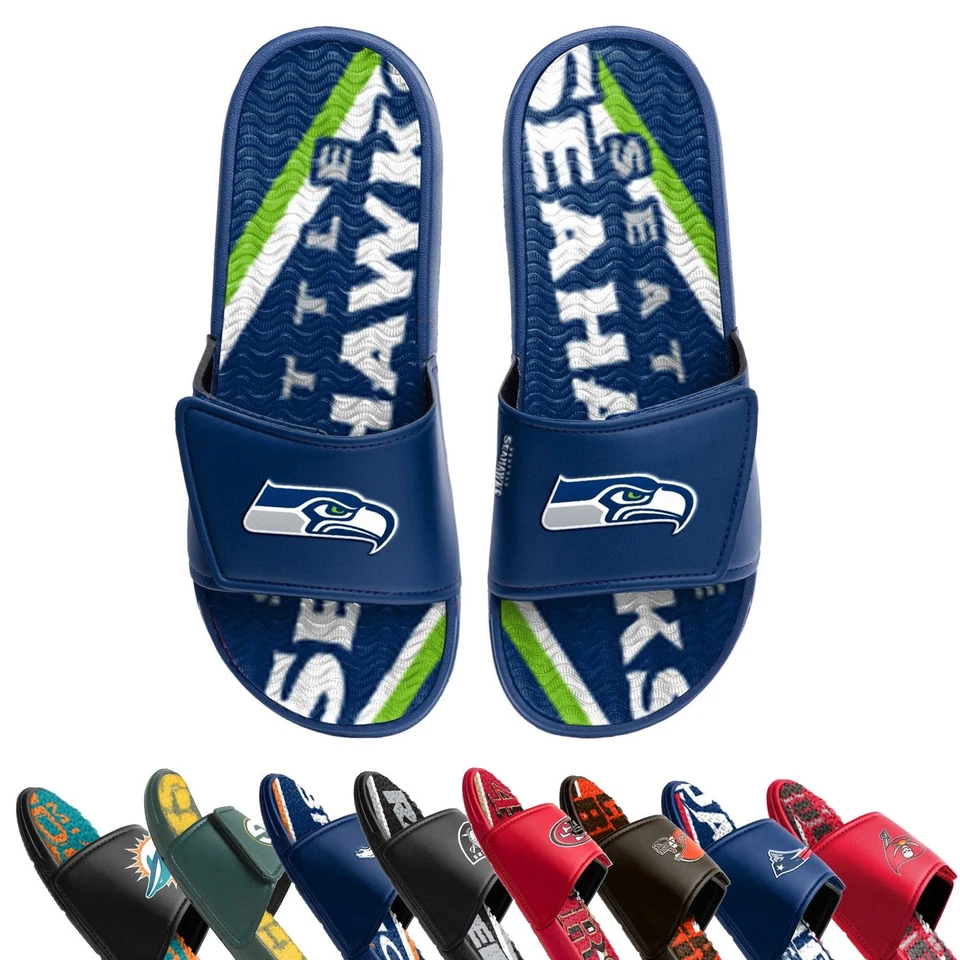 FOCO Herren Badelatschen NFL GEL Sport Slides, viele Teams