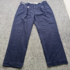 Vintage Polo Ralph Lauren Ethan Pleated Pants Men  s Size 38x30 Blue Dead Stock