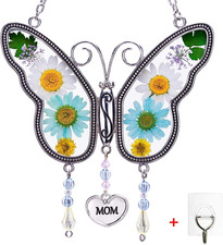 Mother'S Day Suncatcher Butterfly with Pressed Flower Wings Free Hook,Butterfly-