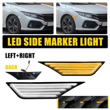 Fit 16-21 Honda Civic Led Smoke Side Marker Signal Lights Switchback Sequential