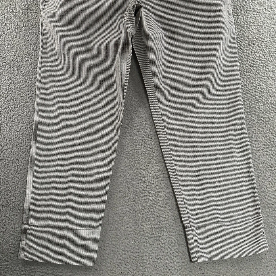 Wildfang Womens Pants Gray White Size 16 The Essential Linen Trouser Striped - Image 4 of 4