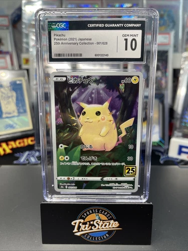 Pikachu 2021 - TCG Japanese Pokemon 25th Anniversary Collection 1/28 CGC 10