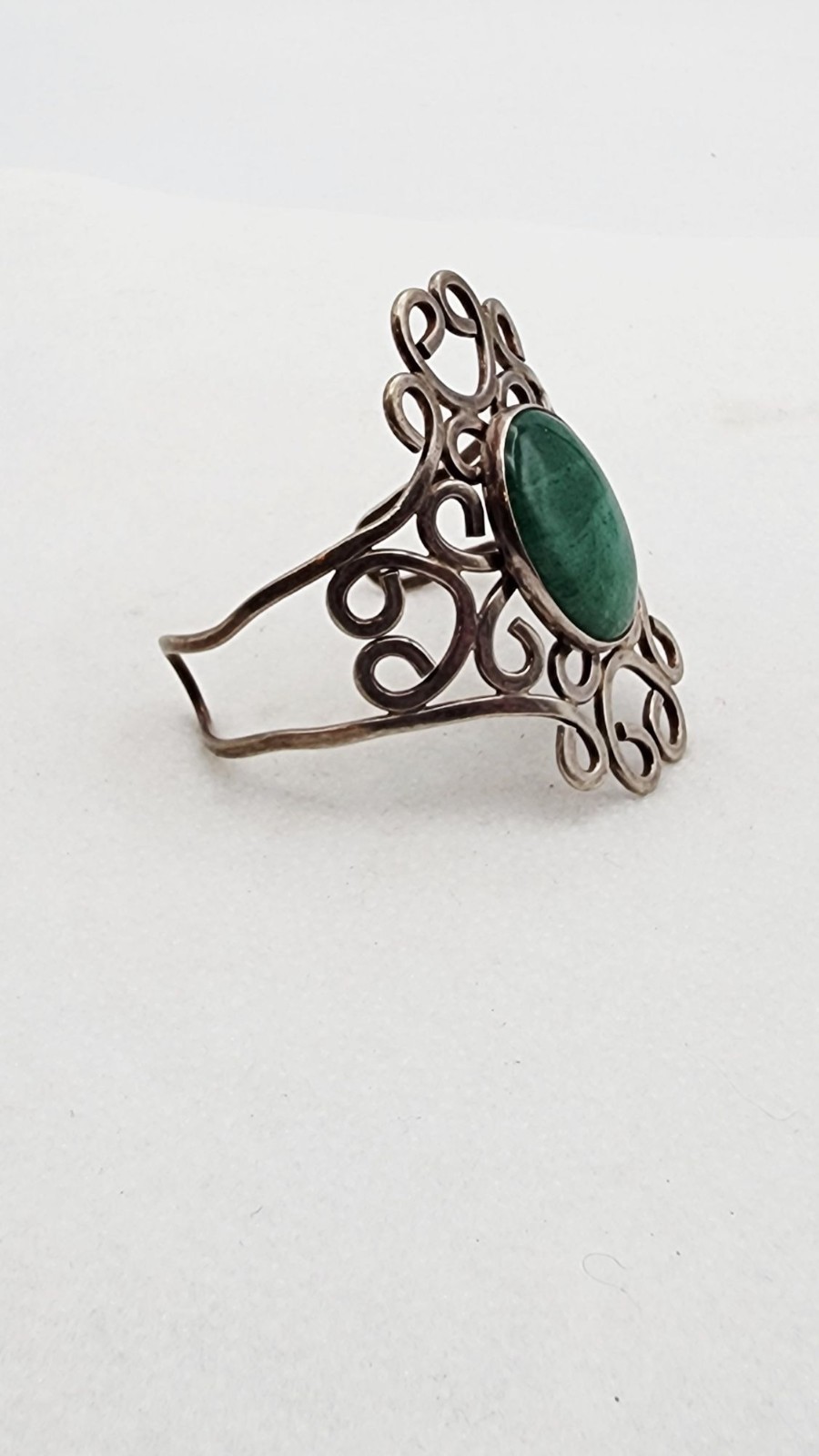 Sterling Silver Ornate Scrollwork Cuff Bracelet W… - image 2