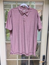 True Classic ACTIVE Performance Short Sleeve Polo Shirt Men's Large Burgundy