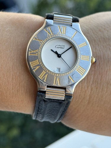 Must De Cartier 21 Watch Quartz Date 35mm Swiss Made