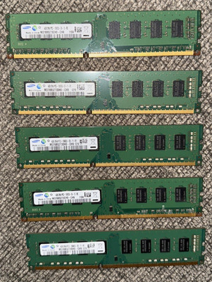 Samsung 20GB (5x4GB) DDR3-1333 PC3-10600U Desktop Memory Lot (M378B5273DH0-CH9)